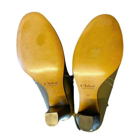 CHLOE Tucson Gray Boots Leather Adjustable Belt Knee High Tall Italy EU 38 /7.5 - Picture 9 of 11